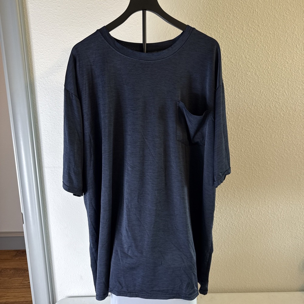 Real Essentials Men's Navy Polo Shirt Short Sleeve Lightweight Size 4XL